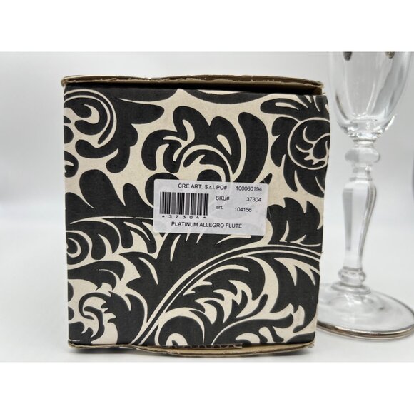 Allegro Platinum Overlay Flute Champagne Glass - Picture 3 of 3